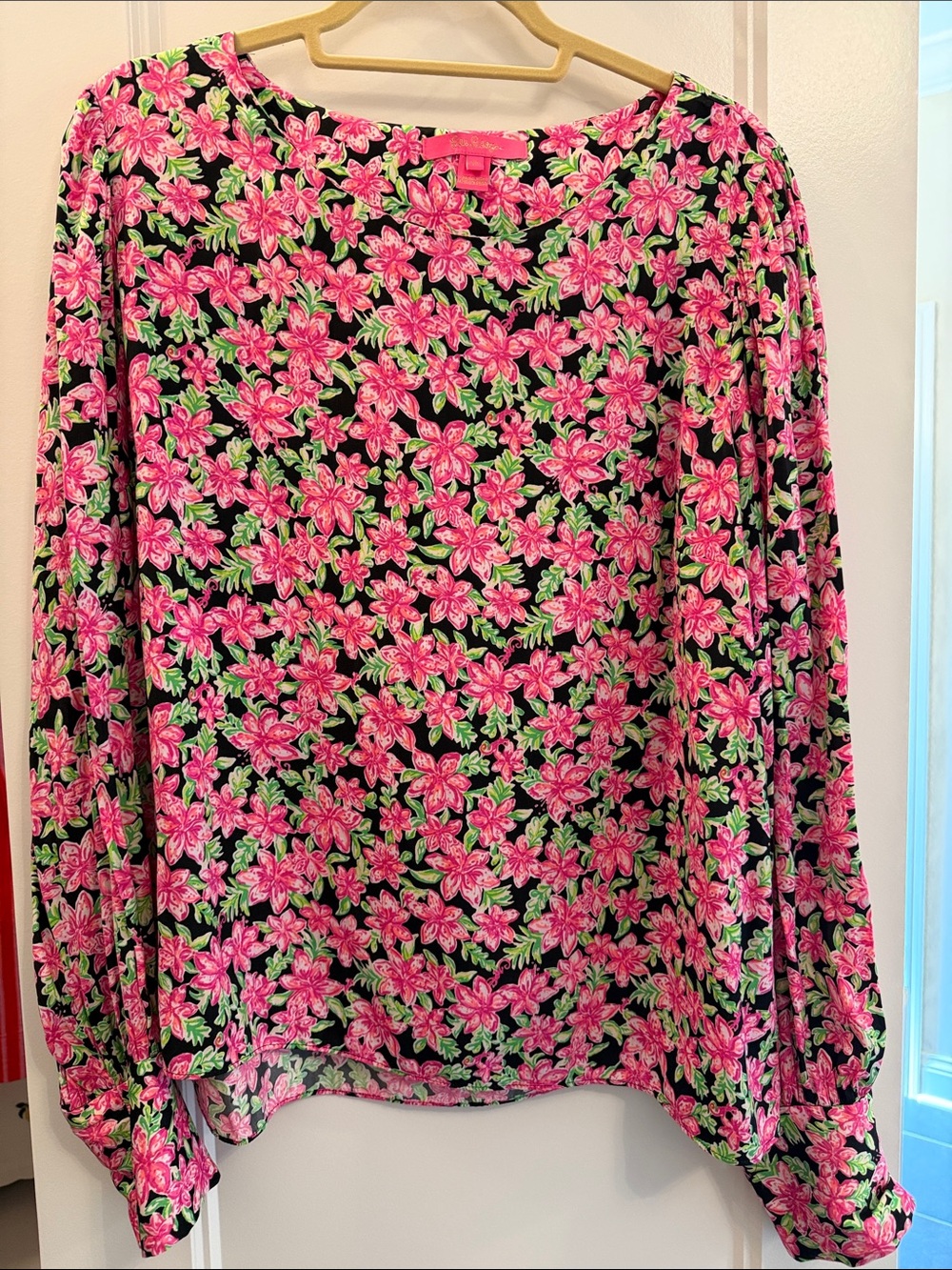 Lilly Pulitzer Pink Floral Print Blouse